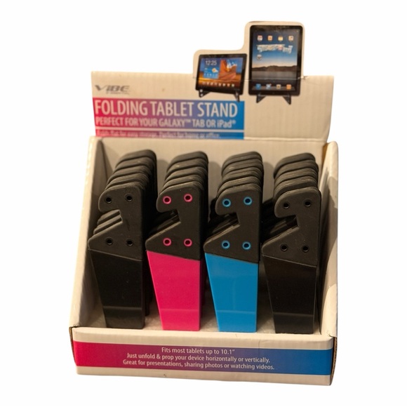 Set of 20! Folding Tablet Stand - Black and Blue and pink - Picture 3 of 6